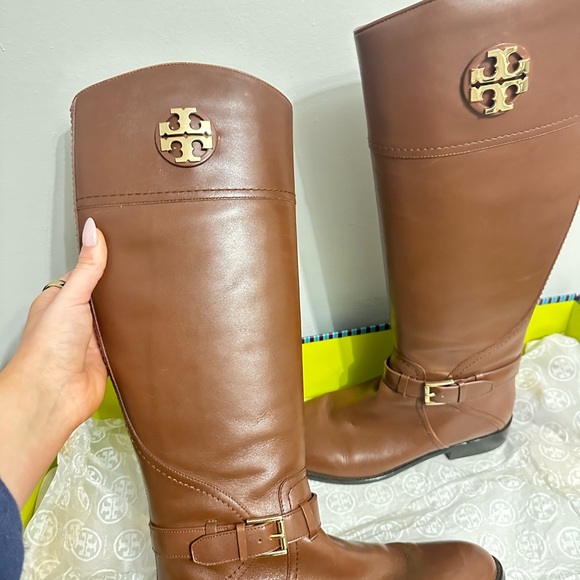Tory Burch Brown Leather Riding Boots - Picture 8 of 12